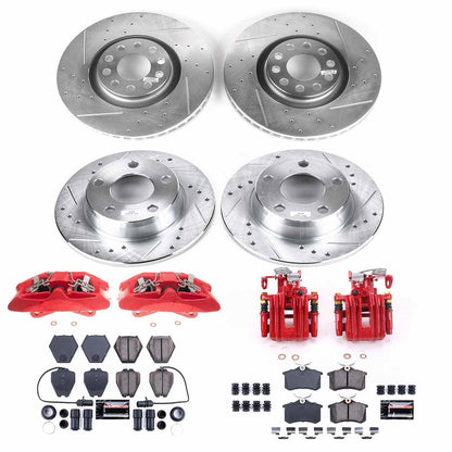 PowerStop Front & Rear Z23 Evolution Sport Brake Kit with Calipers | 2000–2001 Audi A6 Quattro (KC890)