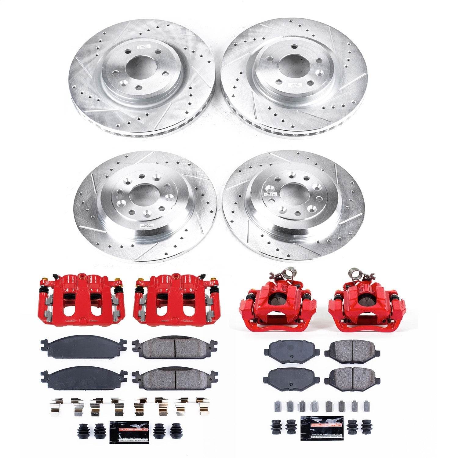 PowerStop Front & Rear Z23 Evolution Kit with Calipers | 2010 Lincoln MKT (KC8970)