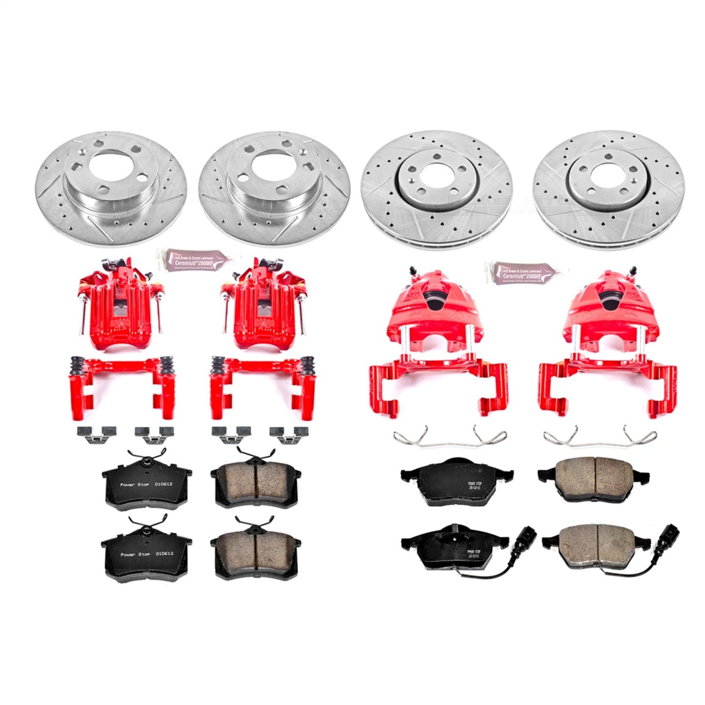 PowerStop Front & Rear Z23 Evolution Sport Brake Kit with Calipers | 2001–2005 Volkswagen Jetta (KC899)