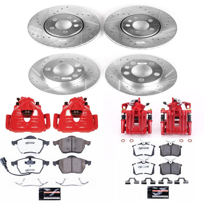 PowerStop Front & Rear Z26 Street Warrior Brake Kit with Calipers | 1999 Volkswagen Beetle (KC899A-26)