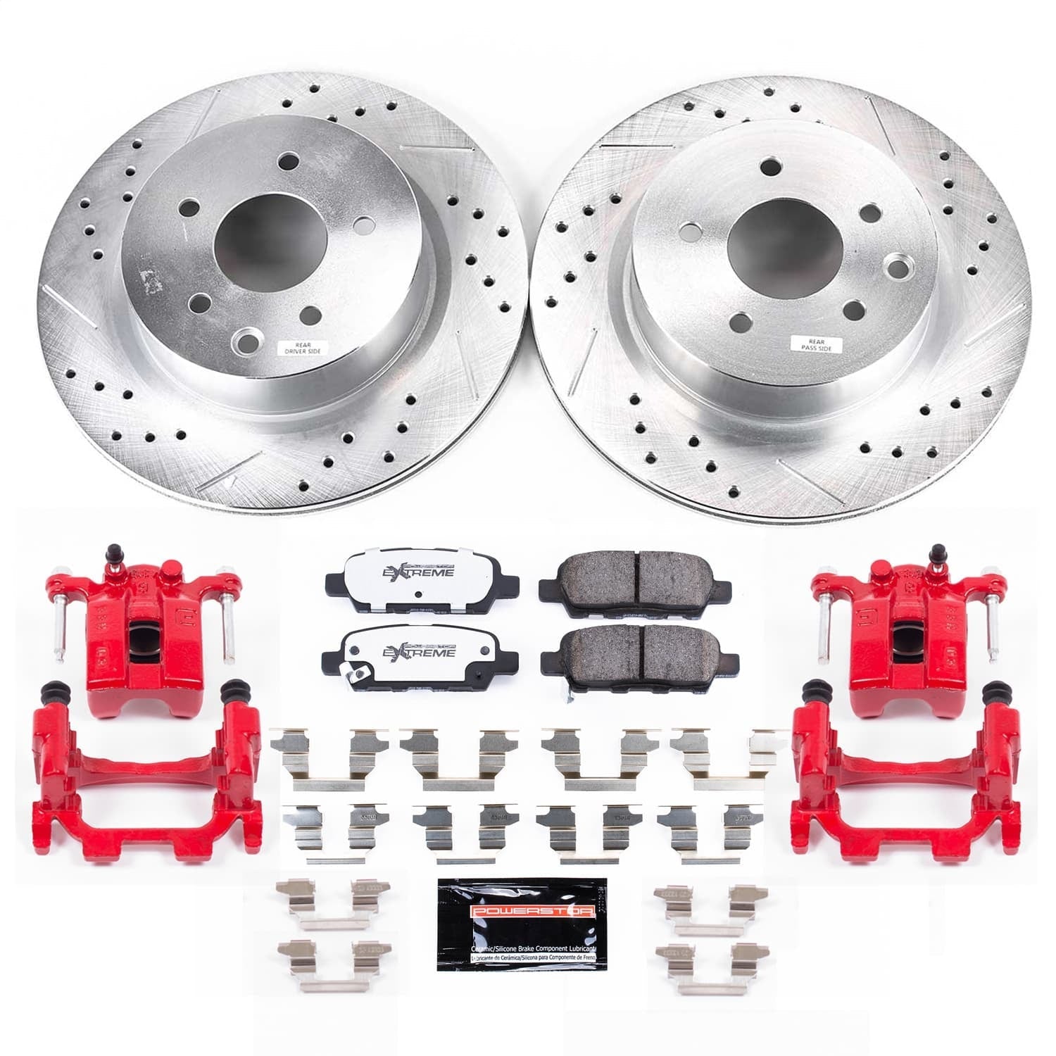 PowerStop Rear Z26 Street Kit with Calipers | 2008–2009 Infiniti EX35 (KC9064-26)