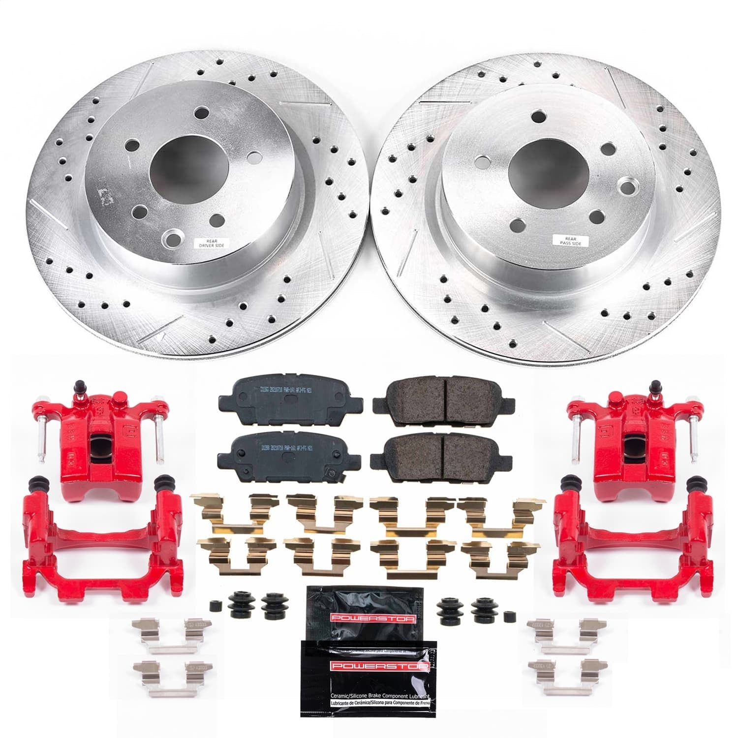 PowerStop Rear Z23 Evolution Kit with Calipers | 2008–2009 Infiniti EX35 (KC9064)