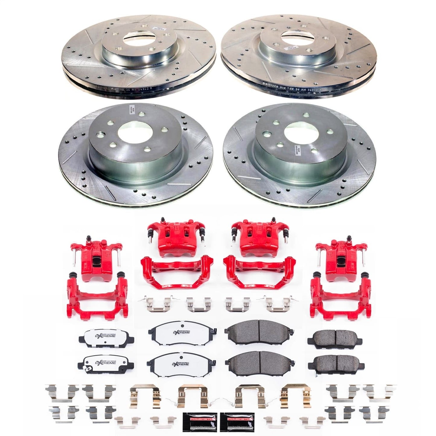 PowerStop Front and Rear Z26 Street Kit with Calipers | 2008–2009 Infiniti EX35 (KC9065-26)