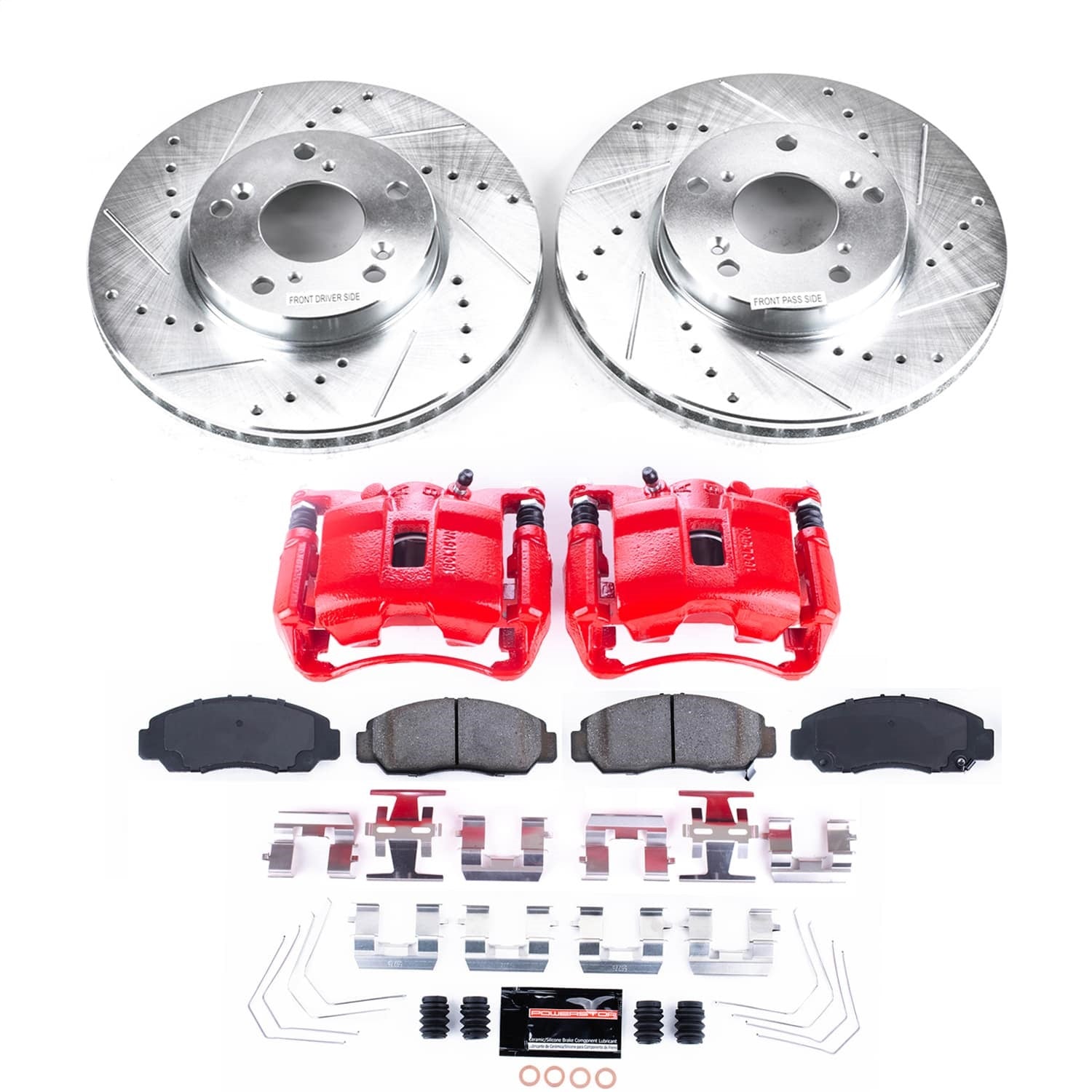 PowerStop Front Z23 Evolution Kit with Calipers | 2006–2011 Honda Civic (KC9109)