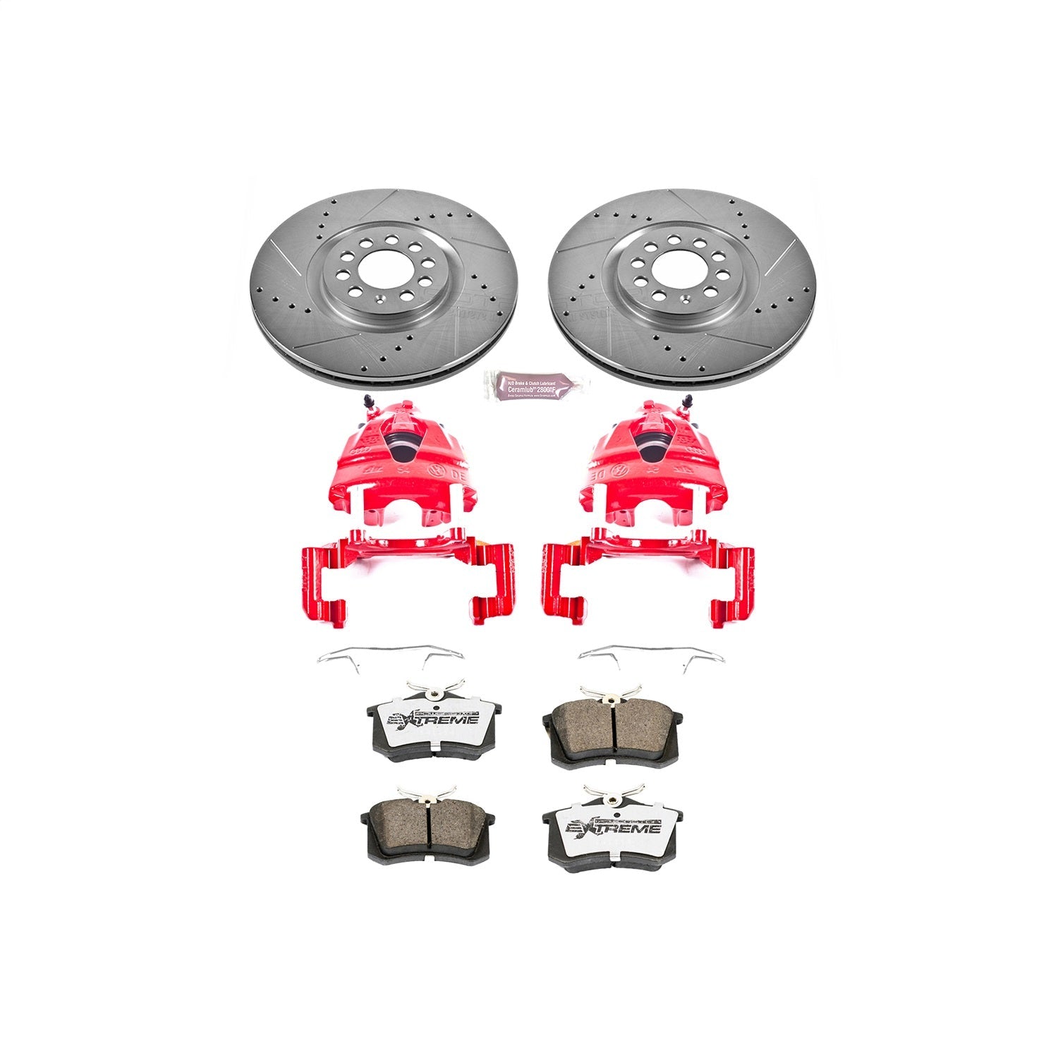 PowerStop Front Z26 Street Warrior Brake Kit with Calipers | 2002–2004 Volkswagen Golf (KC914-26)