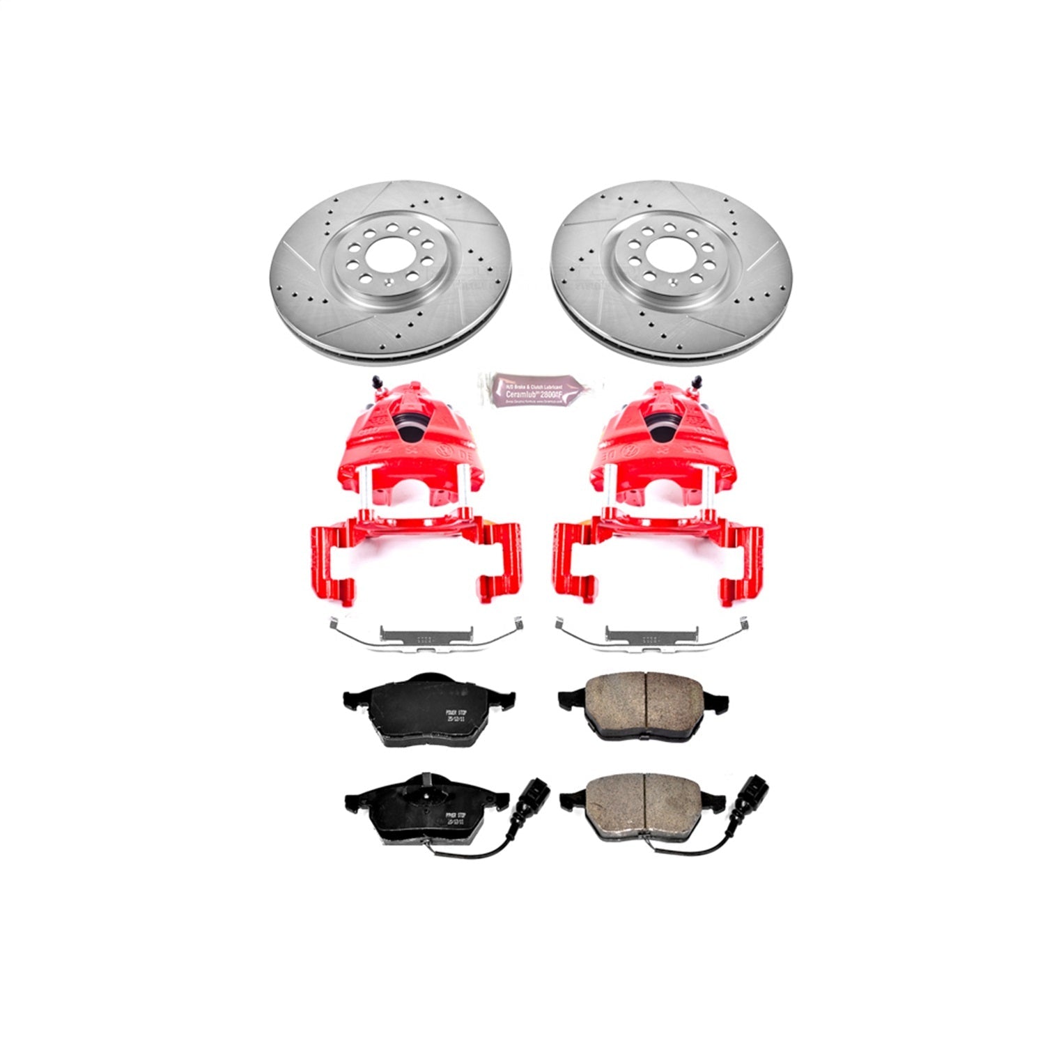 PowerStop Front Brake Kit with Calipers | 2002–2004 Volkswagen Golf (KC914)
