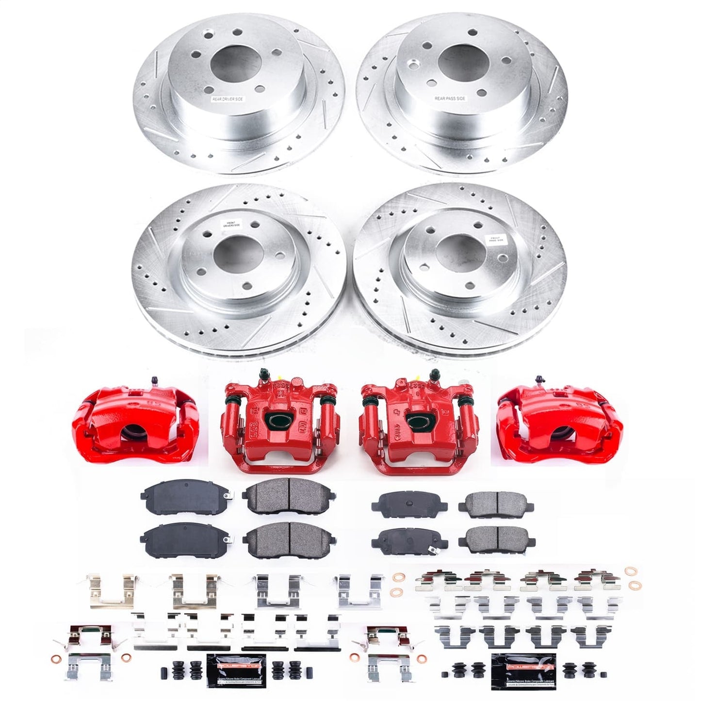 PowerStop Front and Rear Z23 Evolution Kit with Calipers | 2011–2017 Nissan Juke (KC9141)