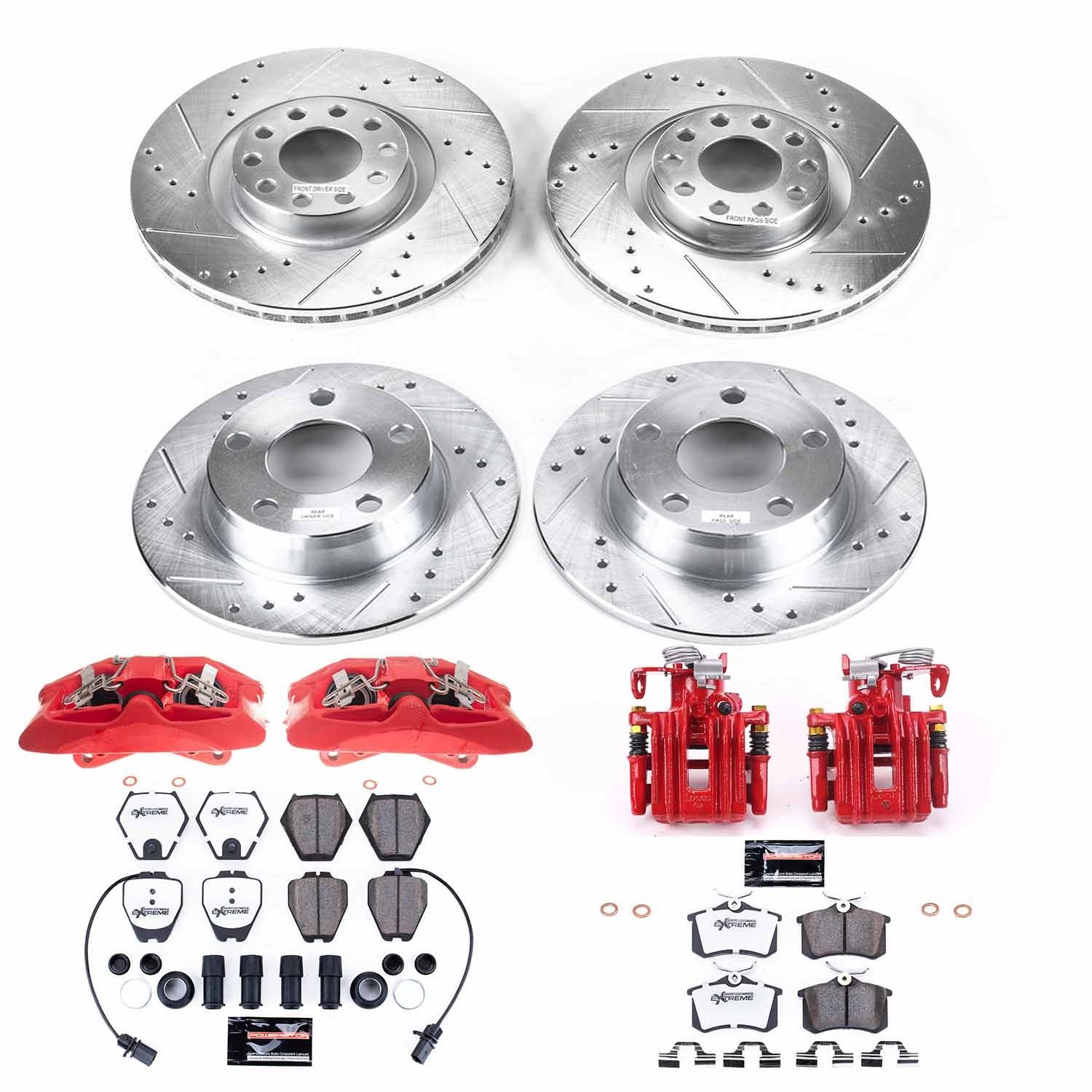 PowerStop Front and Rear Z26 Street Kit with Calipers | 2002–2004 Audi A6 Quattro (KC950-26)