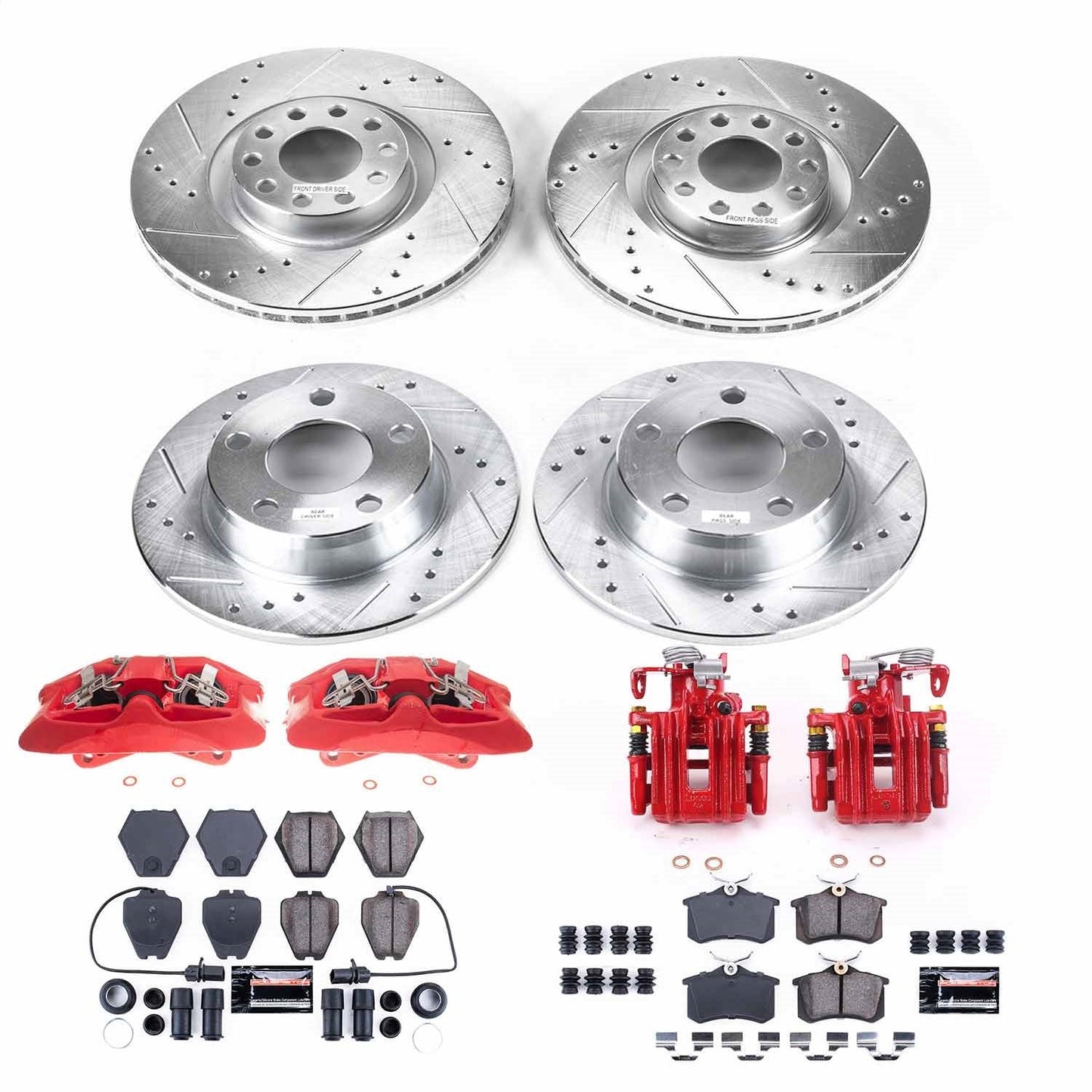 PowerStop Front & Rear Z23 Evolution Sport Brake Kit with Calipers | 2002–2004 Audi A6 Quattro (KC950)
