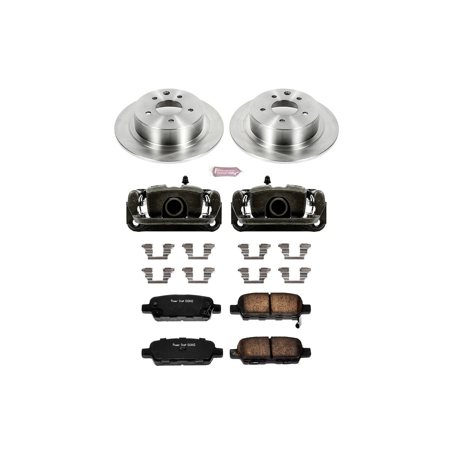 PowerStop Rear Brake Kit with Calipers | 2002–2006 Nissan Altima (KCOE098)