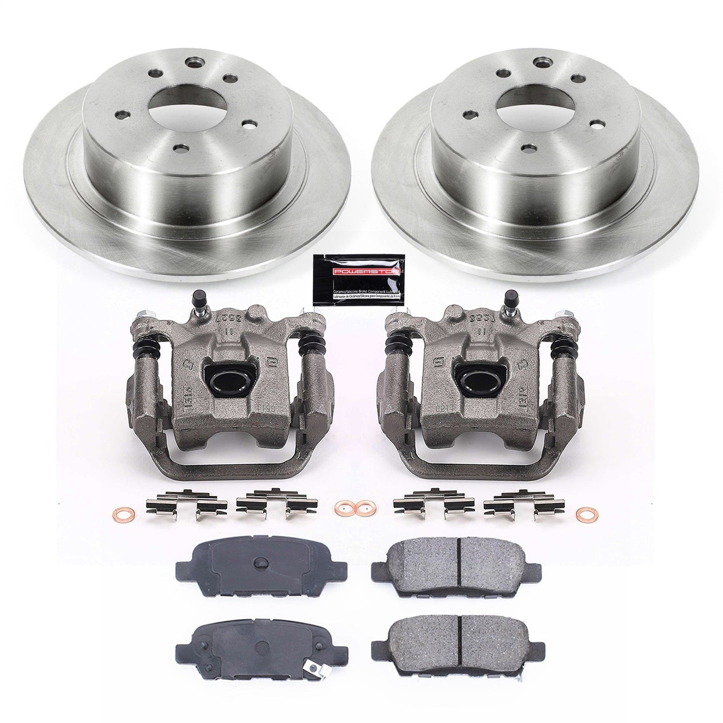 PowerStop Rear Brake Kit with Calipers | 2007–2010 Nissan Sentra (KCOE098B)