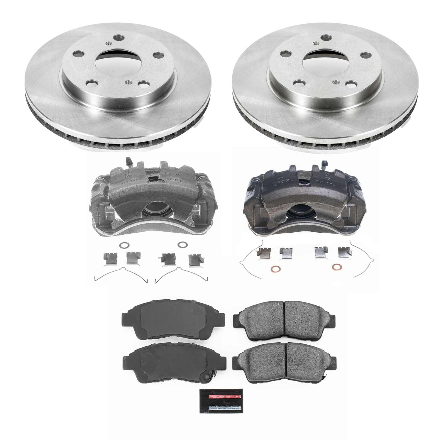 PowerStop Front Autospecialty Brake Kit with Calipers | 1997–2001 Toyota Camry (KCOE1052A)