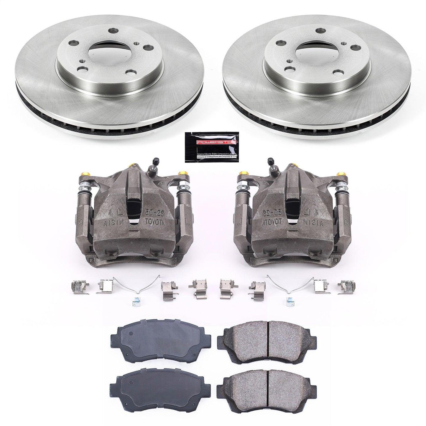 PowerStop Front Autospecialty Brake Kit with Calipers | 1992–1996 Lexus ES300 (KCOE1054)