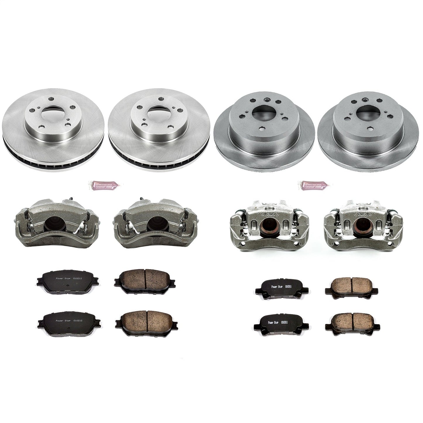 PowerStop Front & Rear Brake Kit with Calipers | 2002–2006 Toyota Camry (KCOE1065)
