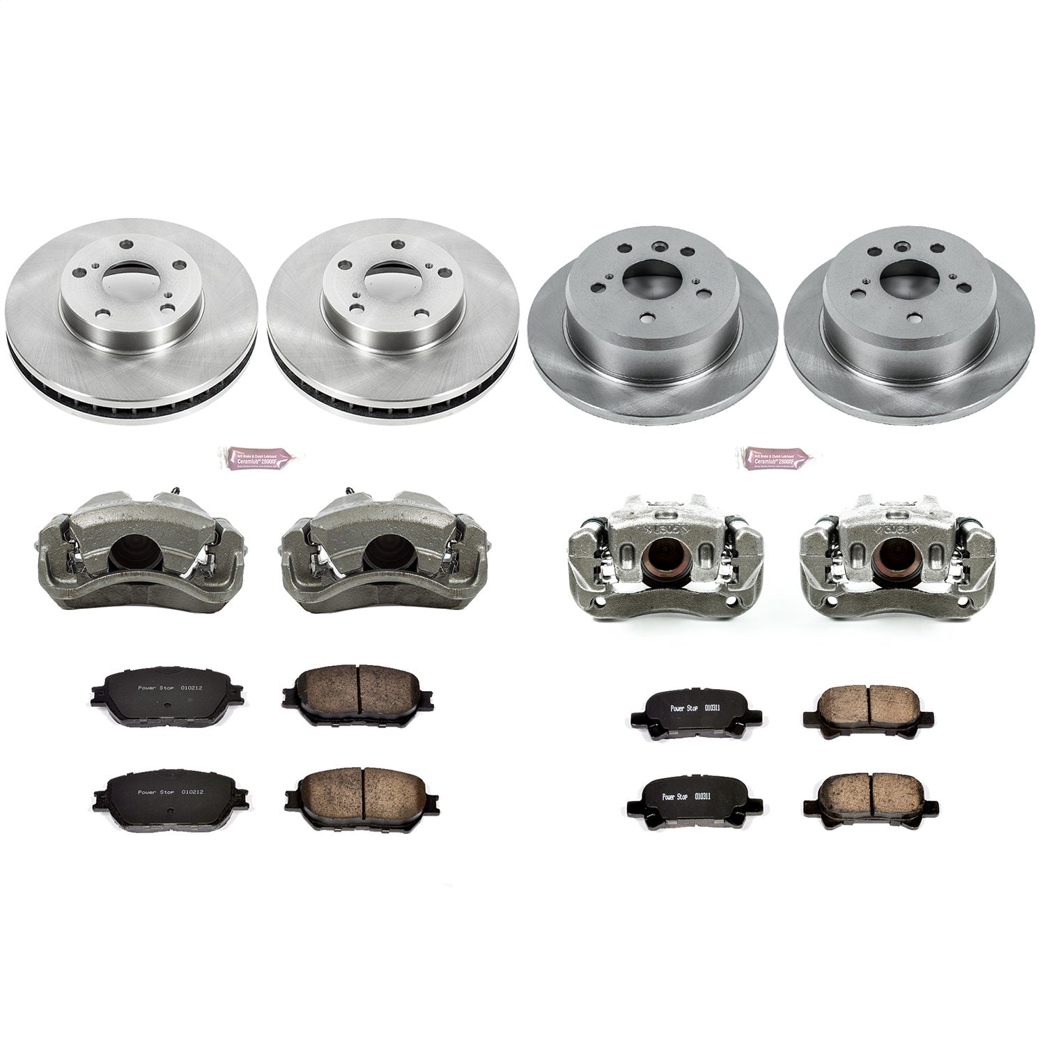 PowerStop Front & Rear Brake Kit with Calipers | 2002–2006 Toyota Camry (KCOE1065)