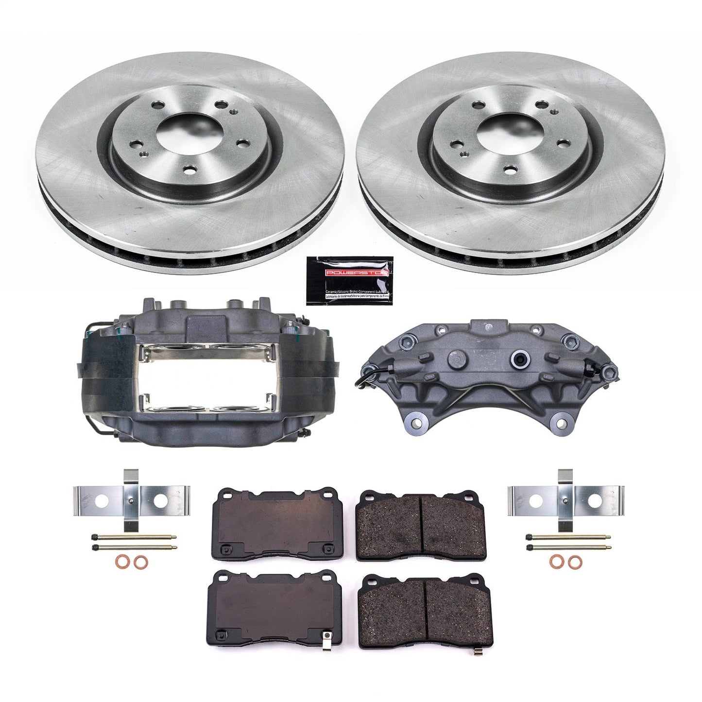 PowerStop Front Autospecialty Kit with Calipers | 2003–2006 Mitsubishi Lancer (KCOE107)