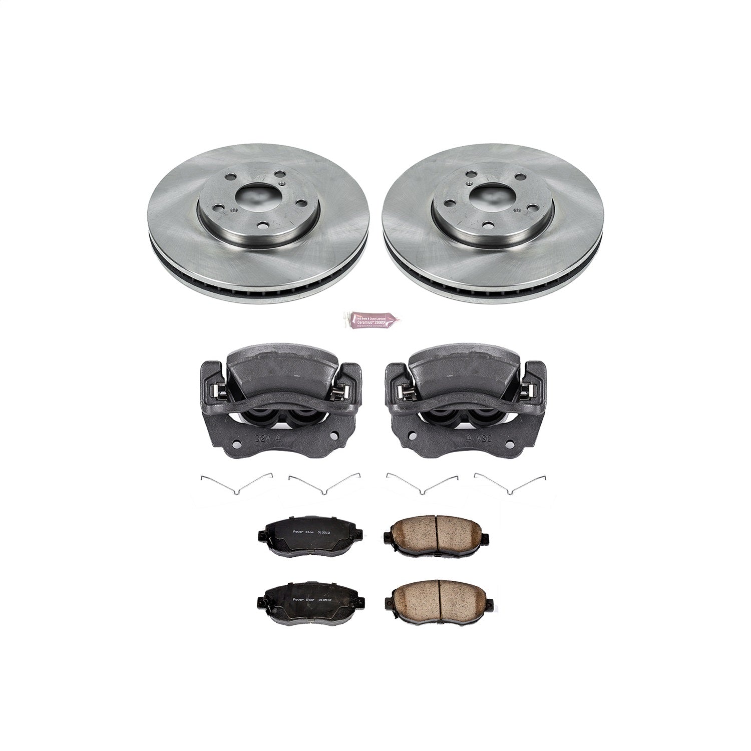 PowerStop Front Autospecialty Kit with Calipers | 2002–2010 Lexus SC430 (KCOE1077A)