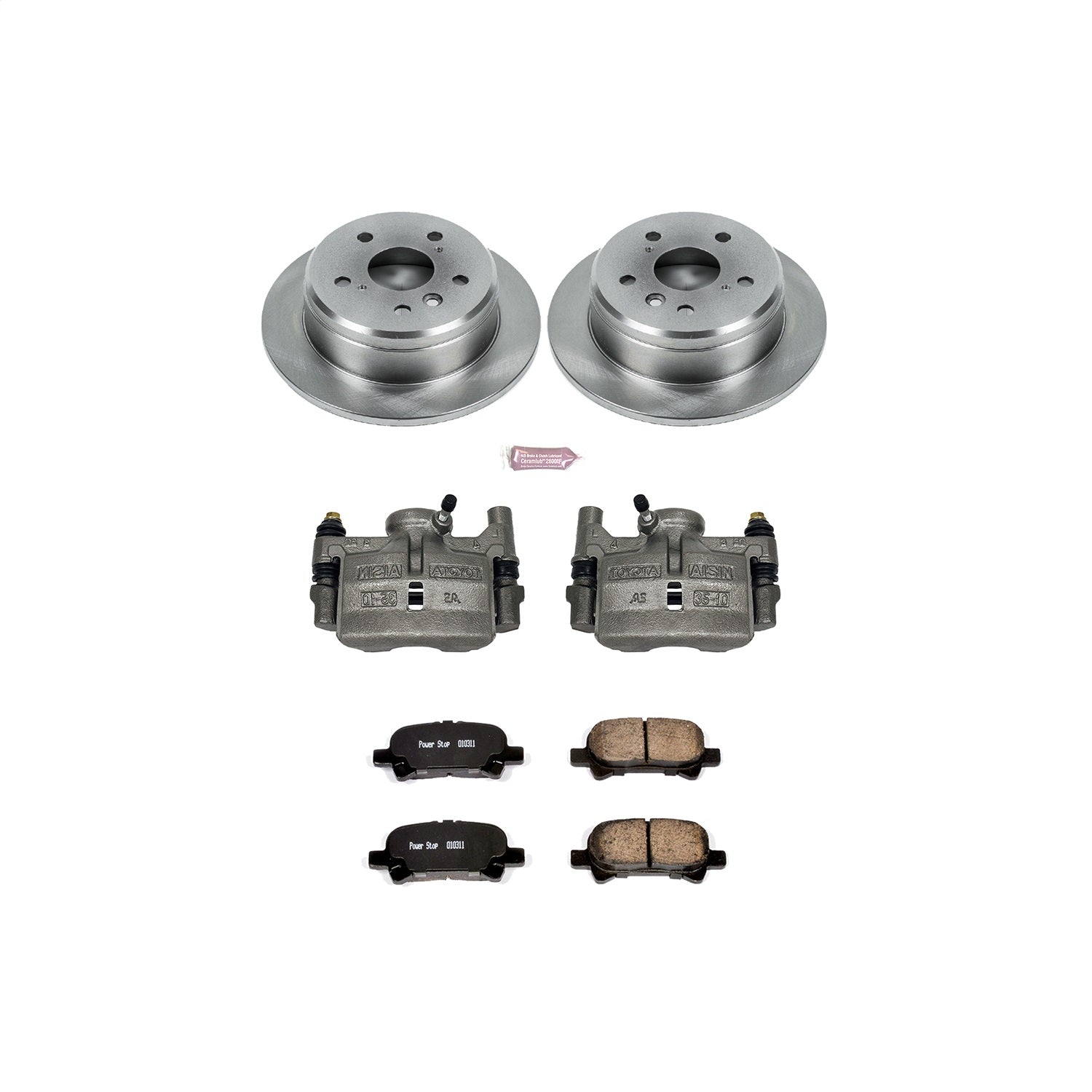 PowerStop Rear Brake Kit with Calipers | 2000–2001 Toyota Camry (KCOE1083)