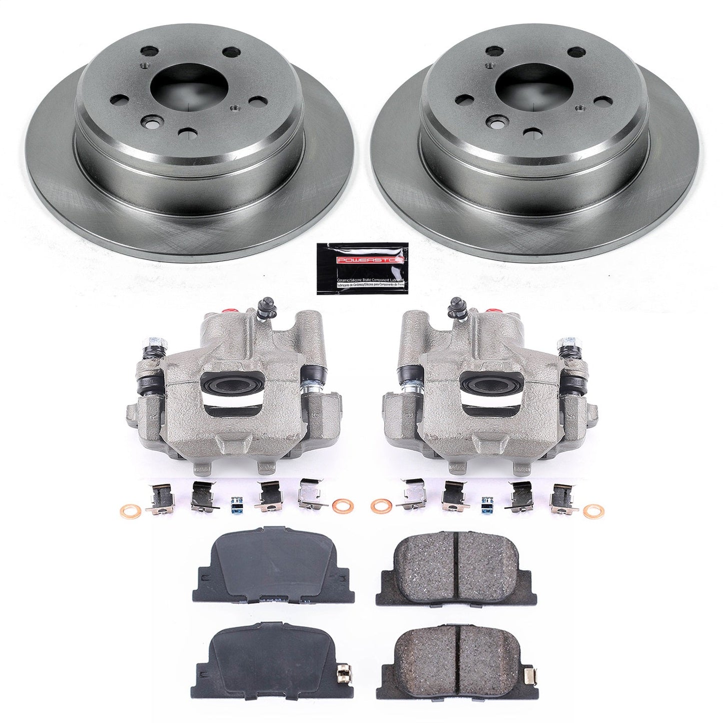 PowerStop Rear Brake Kit with Calipers | 2000–2001 Lexus ES300 (KCOE1084)