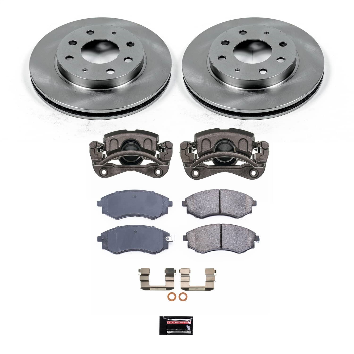 PowerStop Front Autospecialty Kit with Calipers | 2005–2006 Hyundai Elantra (KCOE1087C)