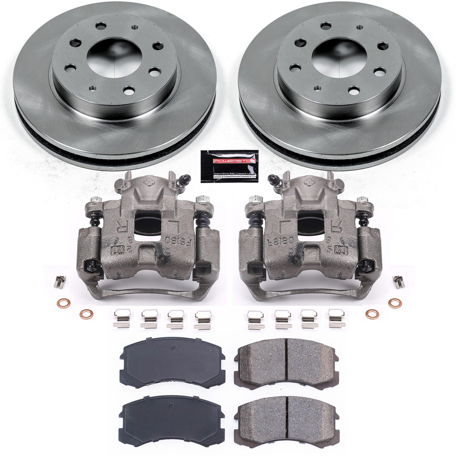PowerStop Front Autospecialty Brake Kit with Calipers | 2002–2007 Mitsubishi Lancer (KCOE1092)