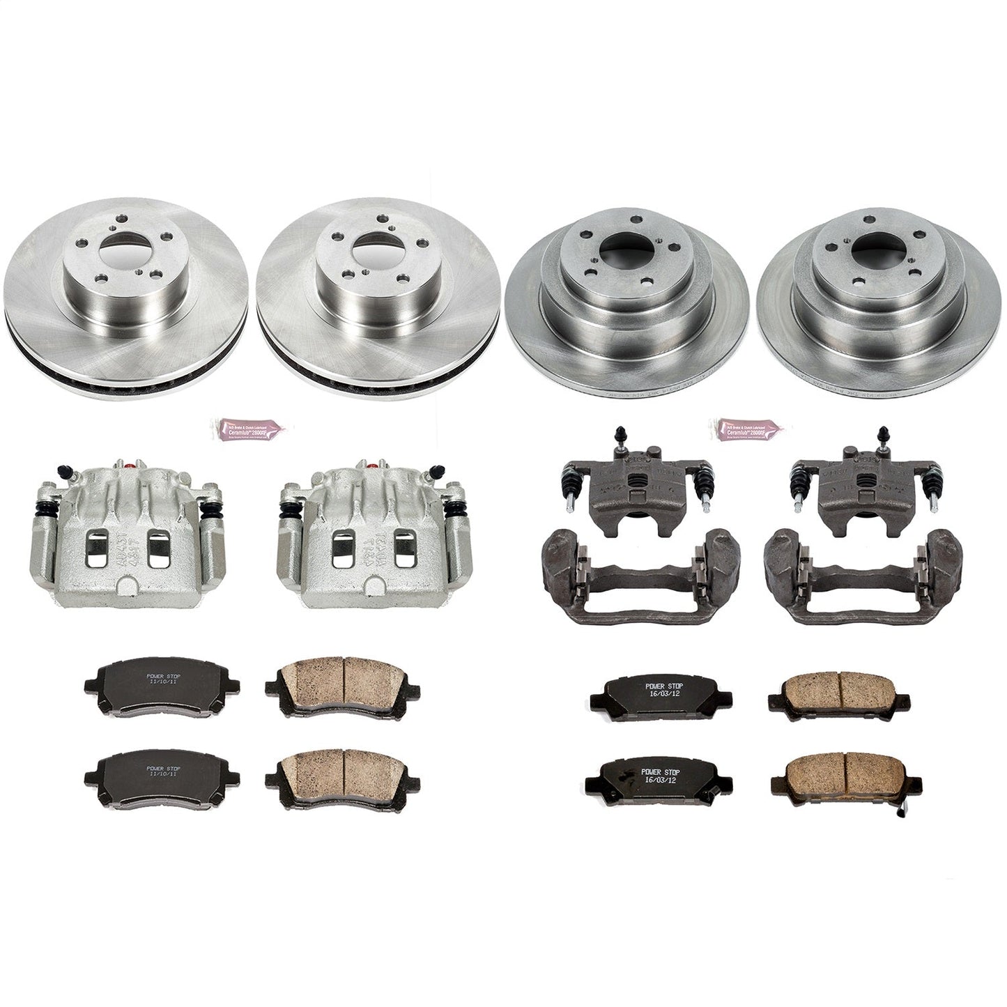 PowerStop Front & Rear Autospecialty Brake Kit with Calipers | 1998–2002 Subaru Forester (KCOE1122)