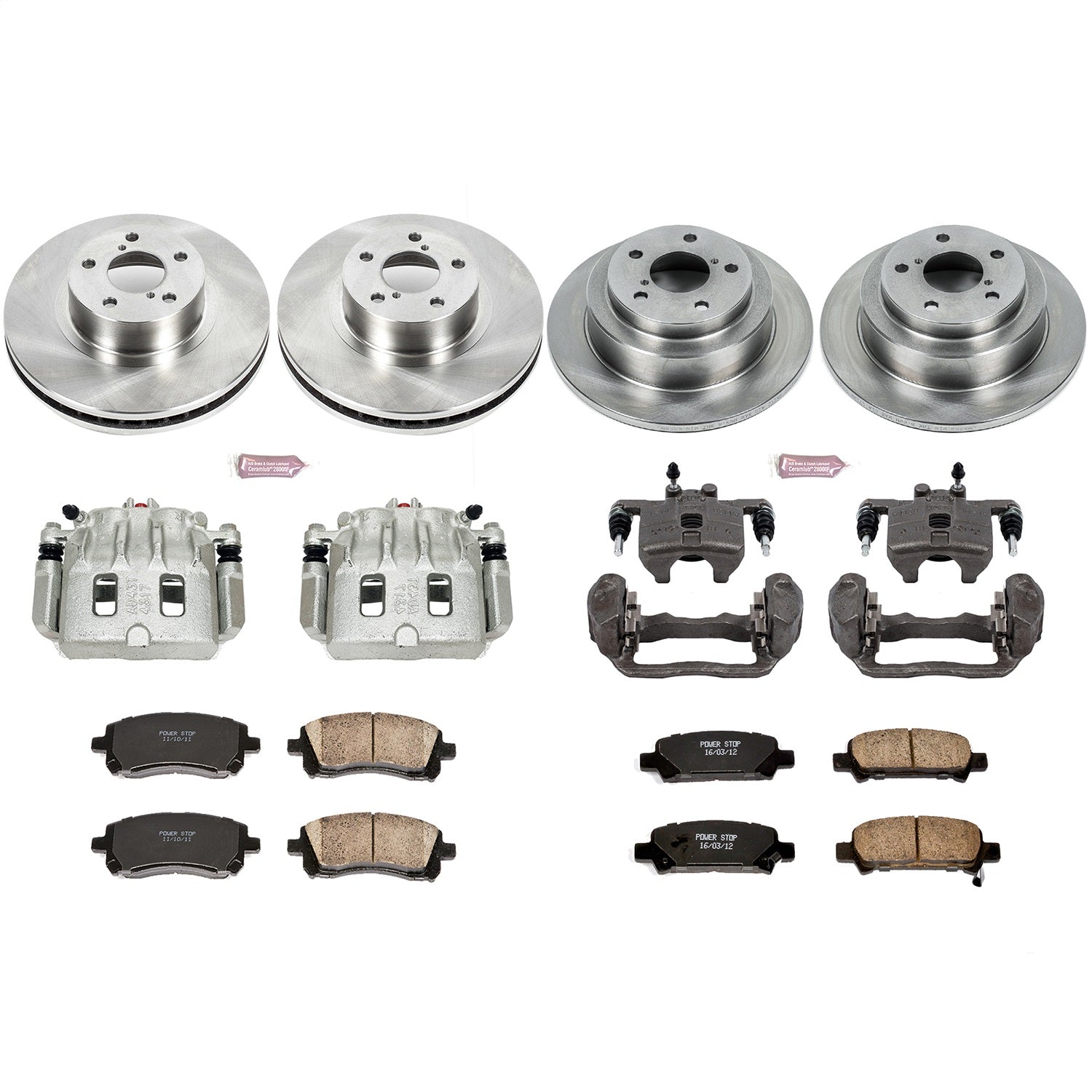 PowerStop Front & Rear Autospecialty Brake Kit with Calipers | 1998–2002 Subaru Forester (KCOE1122)