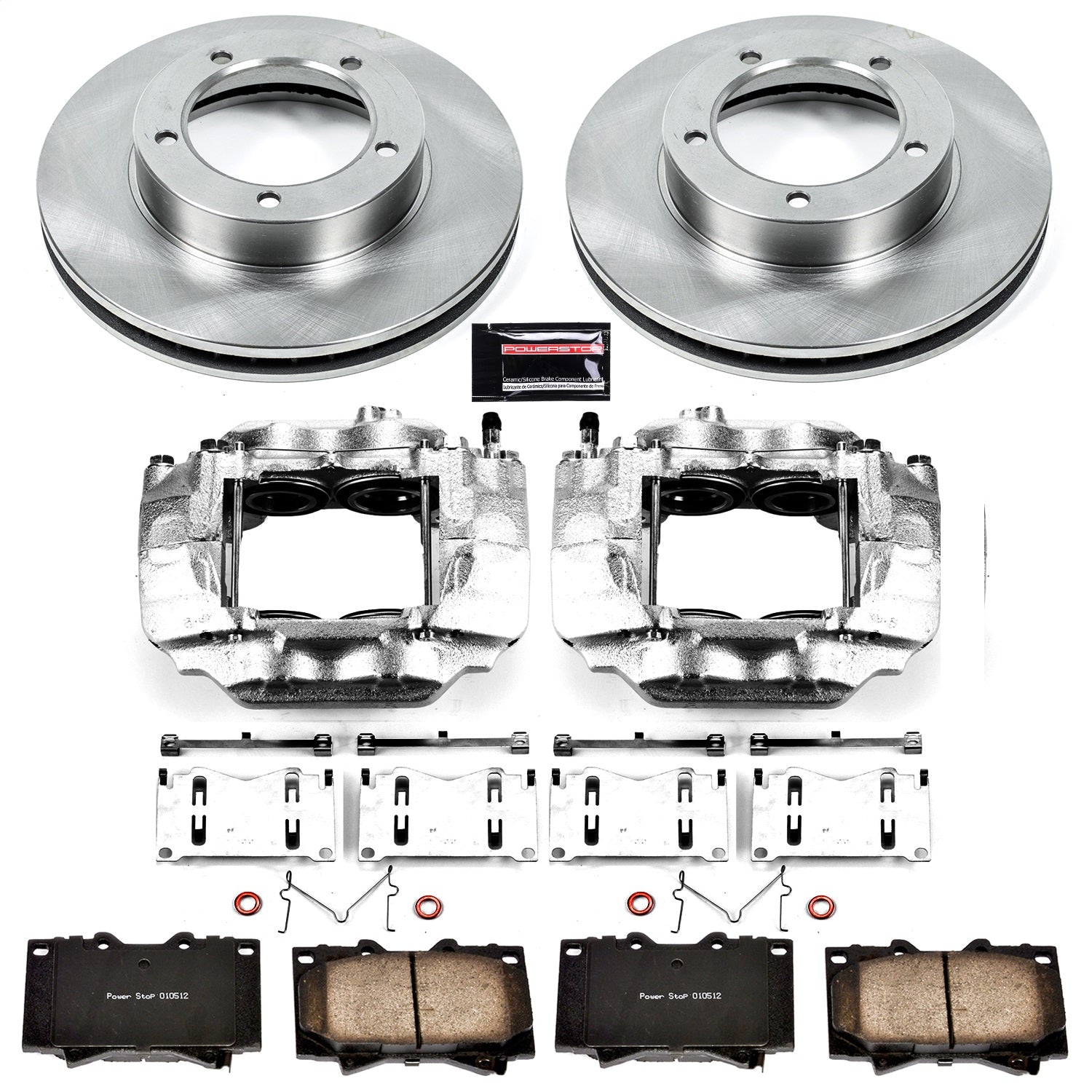 PowerStop Front Autospecialty Kit with Calipers | 2003–2007 Toyota Land Cruiser (KCOE1132A)
