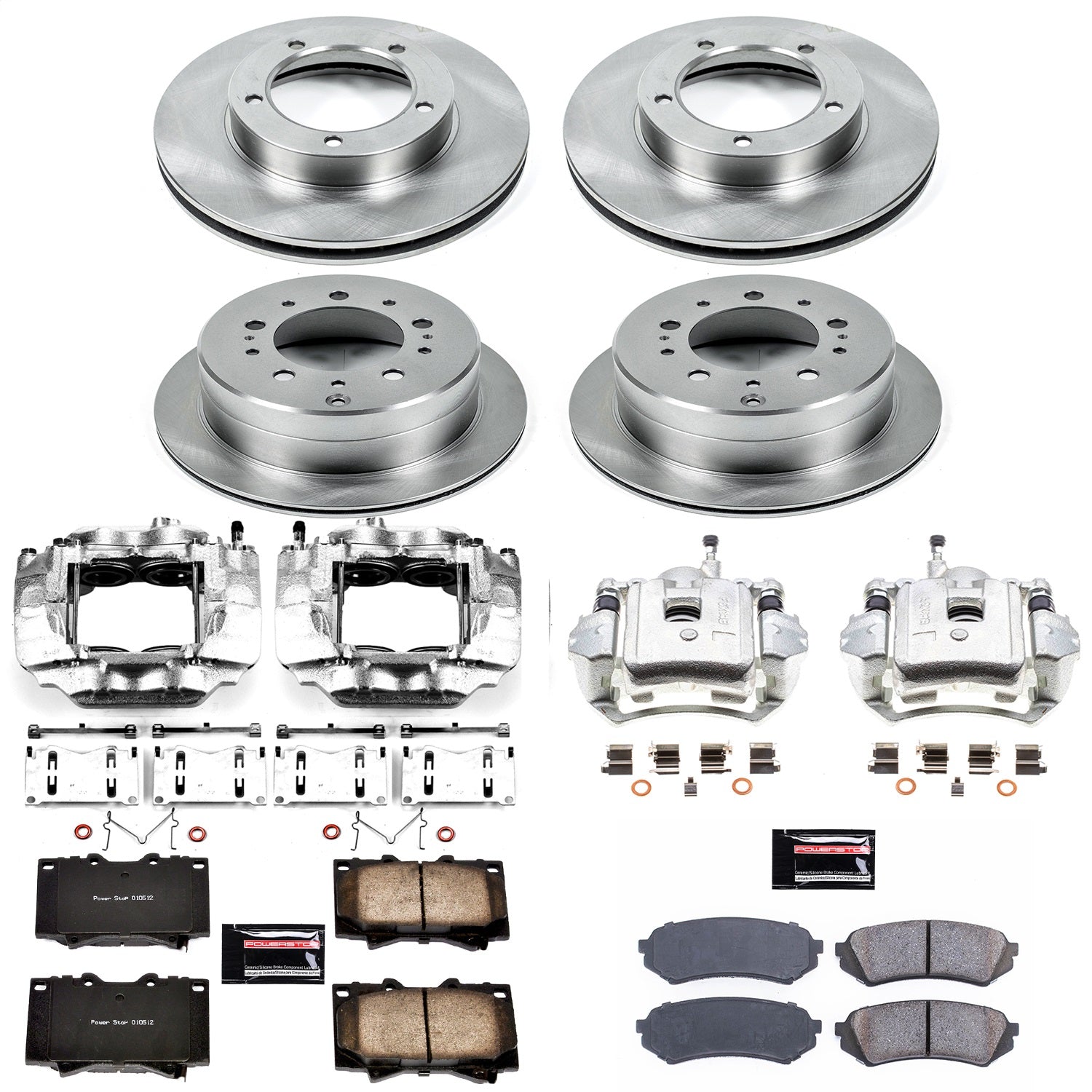 PowerStop Front & Rear Autospecialty Kit with Calipers | 2003–2007 Toyota Land Cruiser (KCOE1133A)