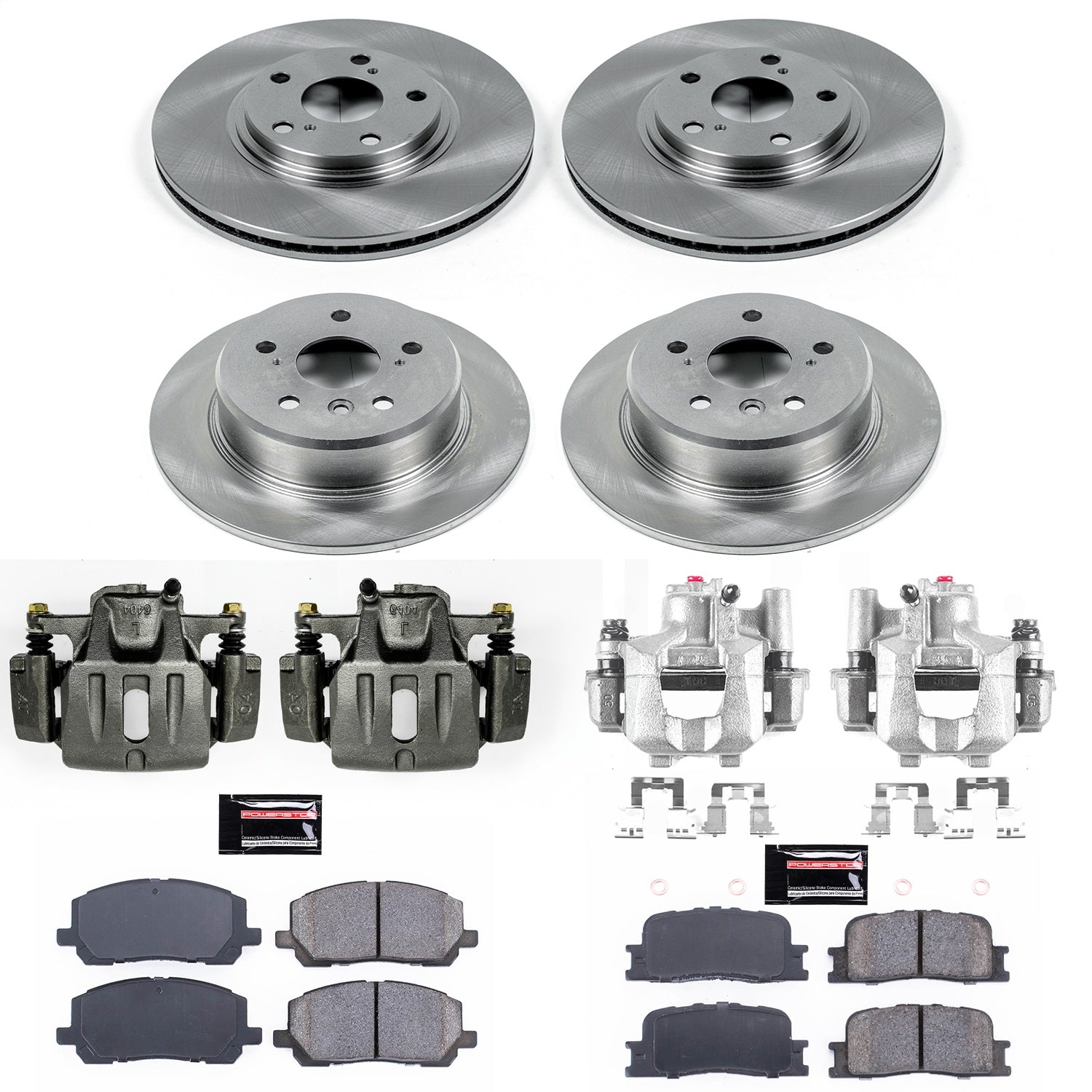 PowerStop Front & Rear Brake Kit with Calipers | 2001–2003 Toyota Highlander (KCOE1140A)