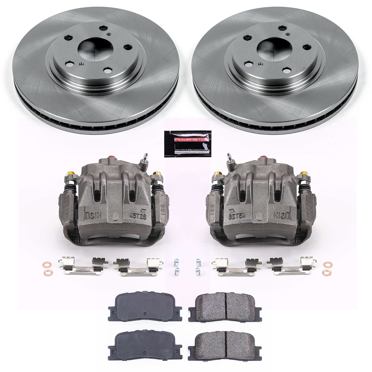 PowerStop Front Autospecialty Brake Kit with Calipers | 2004–2006 Lexus ES330 (KCOE1141)