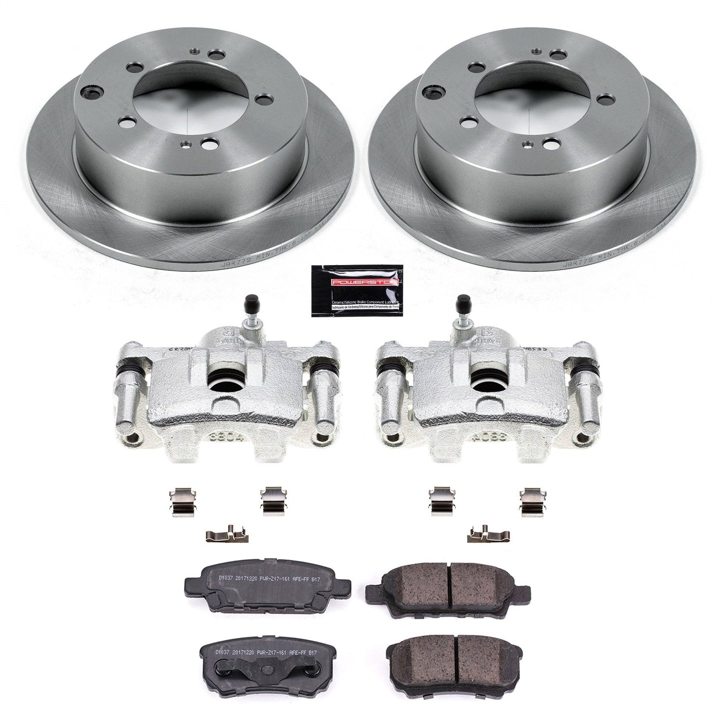 PowerStop Rear Brake Kit with Calipers | 2004–2006 Mitsubishi Lancer (KCOE1202)