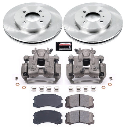 PowerStop Front Brake Kit with Calipers | 2002–2007 Mitsubishi Lancer (KCOE1215)