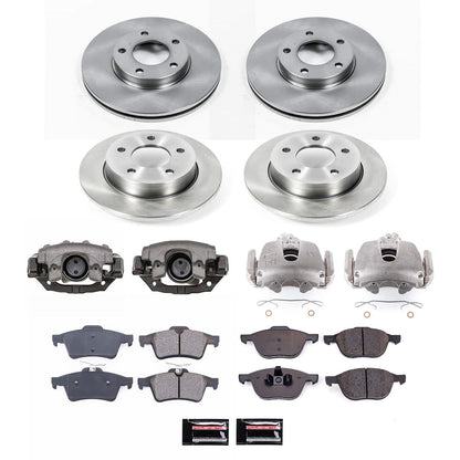 PowerStop Front and Rear Autospecialty Kit with Calipers | 2010–2013 Mazda 3 (KCOE121B)