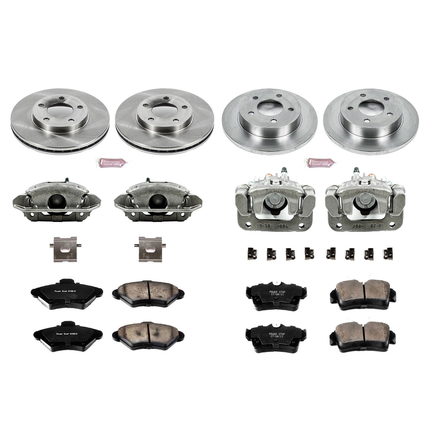 PowerStop Front & Rear Autospecialty Brake Kit with Calipers | 1994–1998 Ford Mustang (KCOE1300)