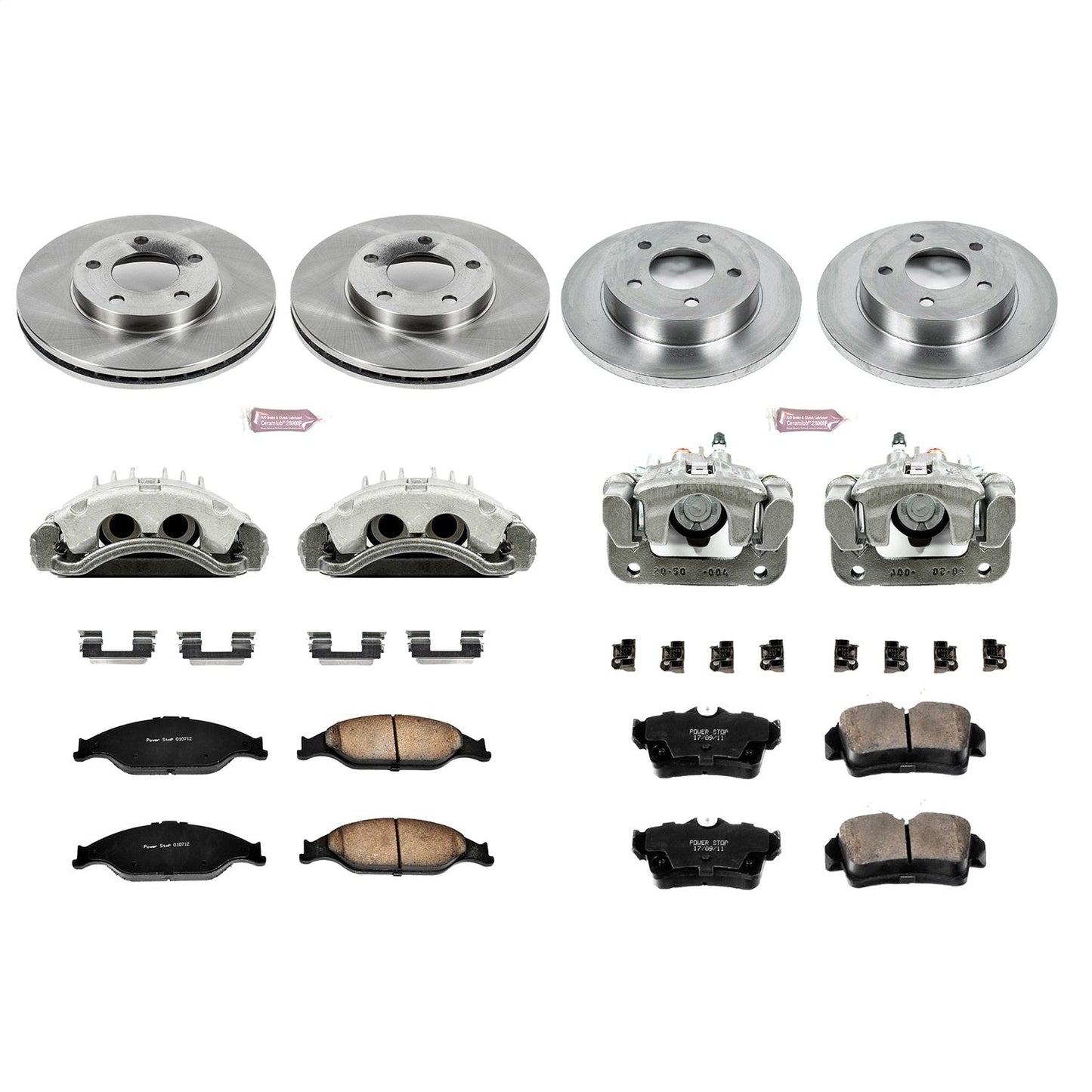 PowerStop Front & Rear Autospecialty Brake Kit with Calipers | 1999–2004 Ford Mustang (KCOE1302)