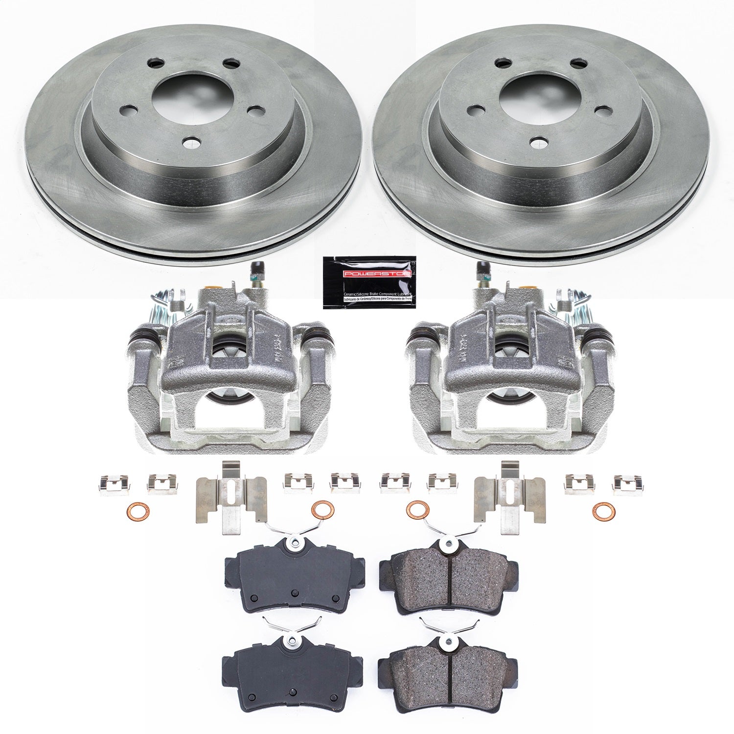 PowerStop Rear Brake Kit with Calipers | 1994–1999 Ford Mustang (KCOE1306A)