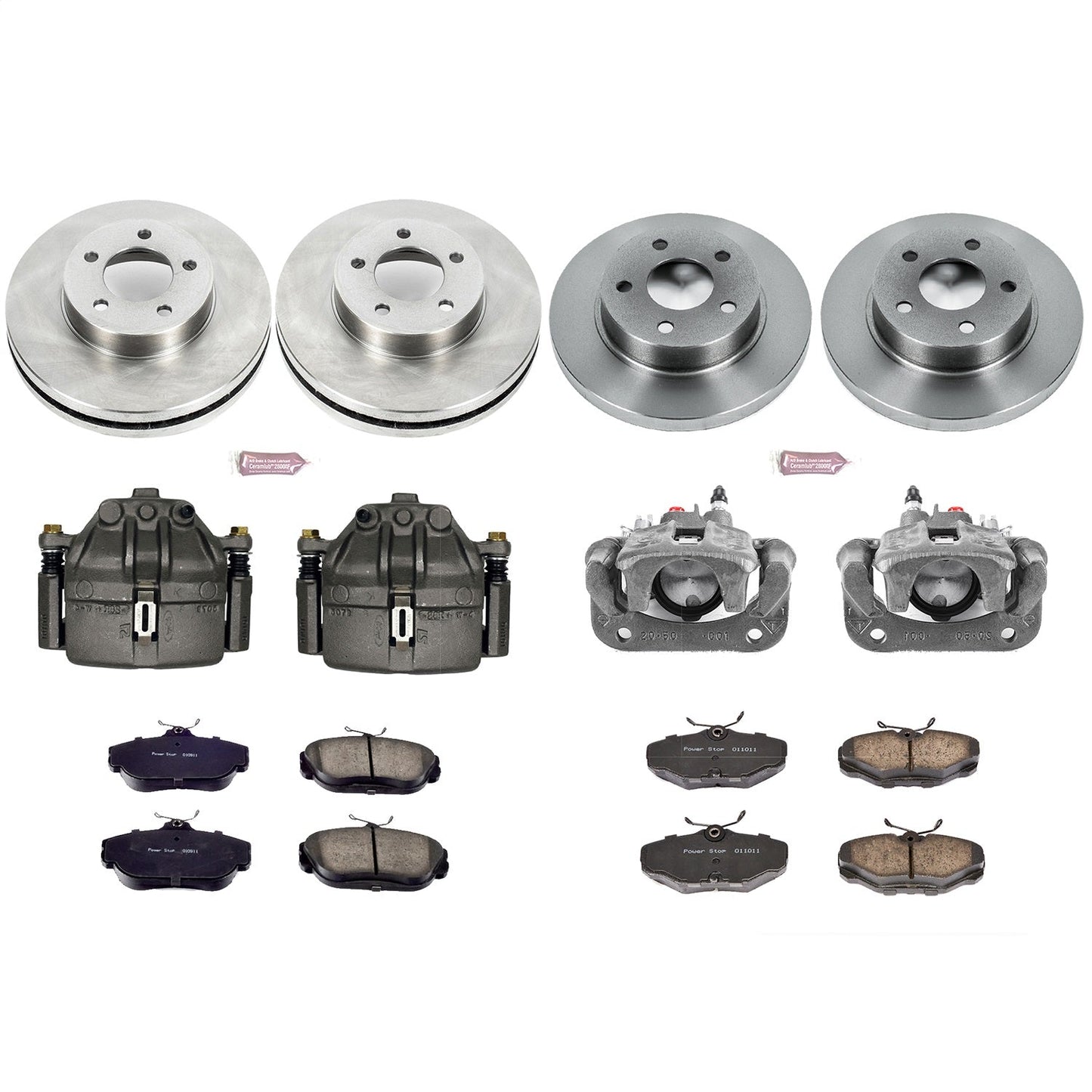 PowerStop Front & Rear Autospecialty Brake Kit with Calipers | 1994–2000 Ford Taurus (KCOE1328)
