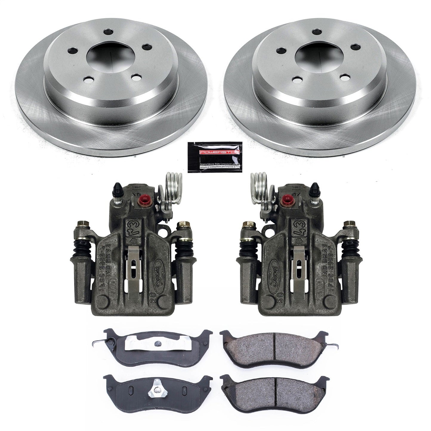 PowerStop Rear Autospecialty Brake Kit with Calipers | 1996–2002 Ford Crown Victoria (KCOE1331)
