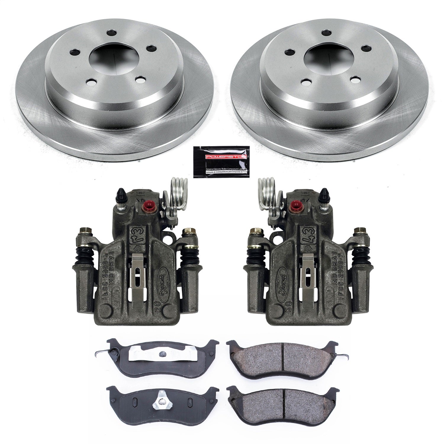 PowerStop Rear Autospecialty Brake Kit with Calipers | 1996–2002 Ford Crown Victoria (KCOE1331)