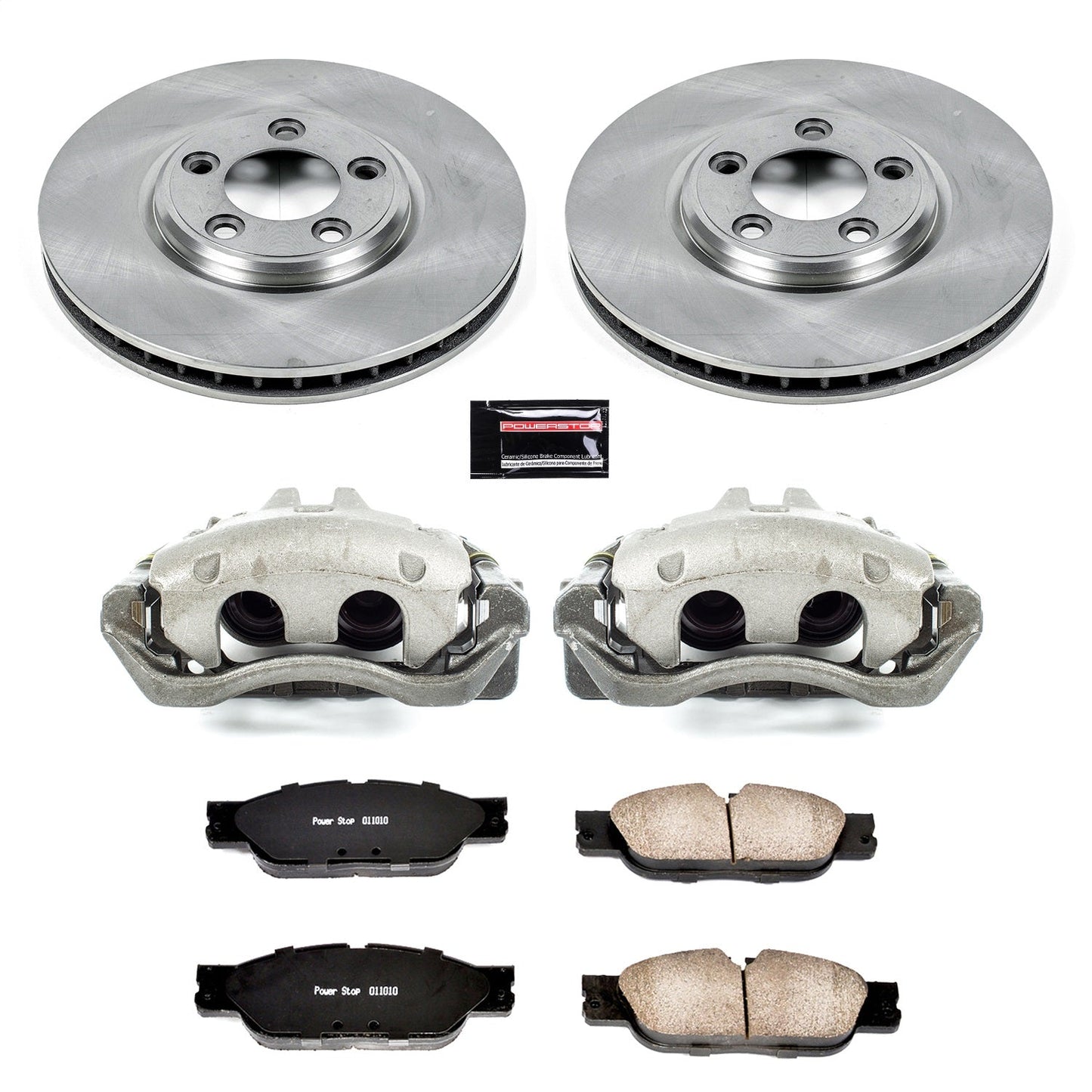 PowerStop Front Brake Kit with Calipers | 2005 Jaguar S-Type (KCOE1349)