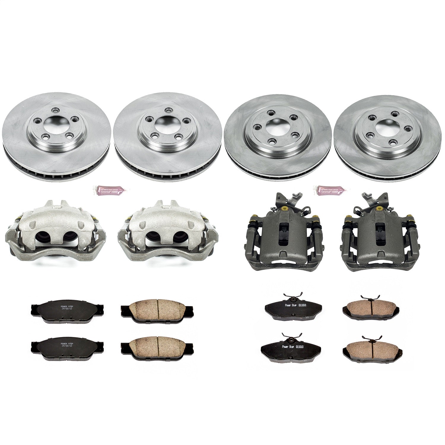 PowerStop Front & Rear Autospecialty Brake Kit with Calipers | 2002–2005 Ford Thunderbird (KCOE1352)