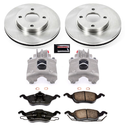 PowerStop Front Autospecialty Brake Kit with Calipers | 2000–2004 Ford Focus (KCOE1358)