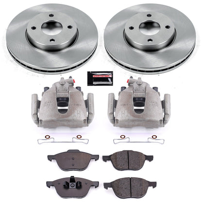 PowerStop Front Autospecialty Brake Kit with Calipers | 2005–2007 Ford Focus (KCOE1377)