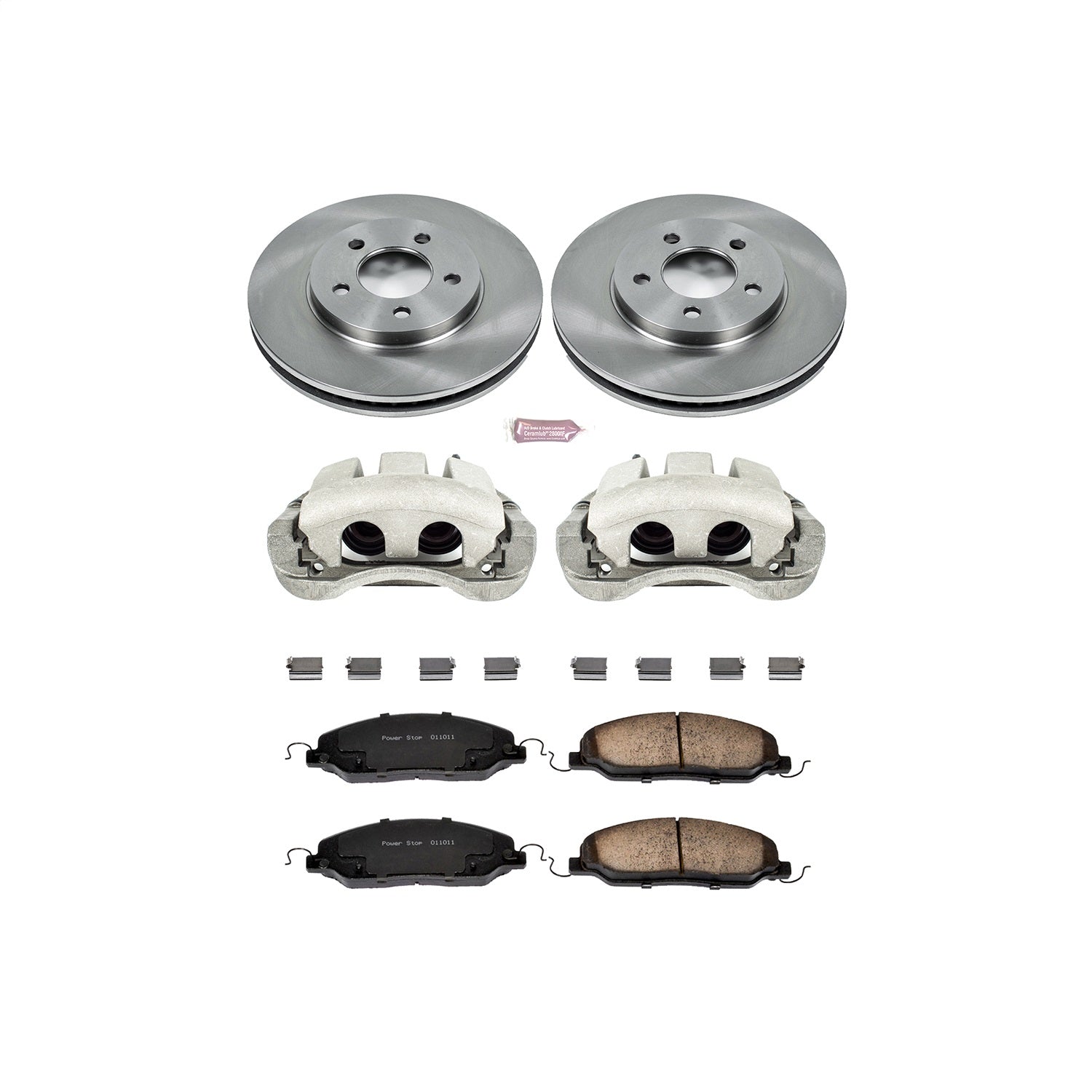 PowerStop Front Autospecialty Brake Kit with Calipers | 2005–2010 Ford Mustang (KCOE1382)
