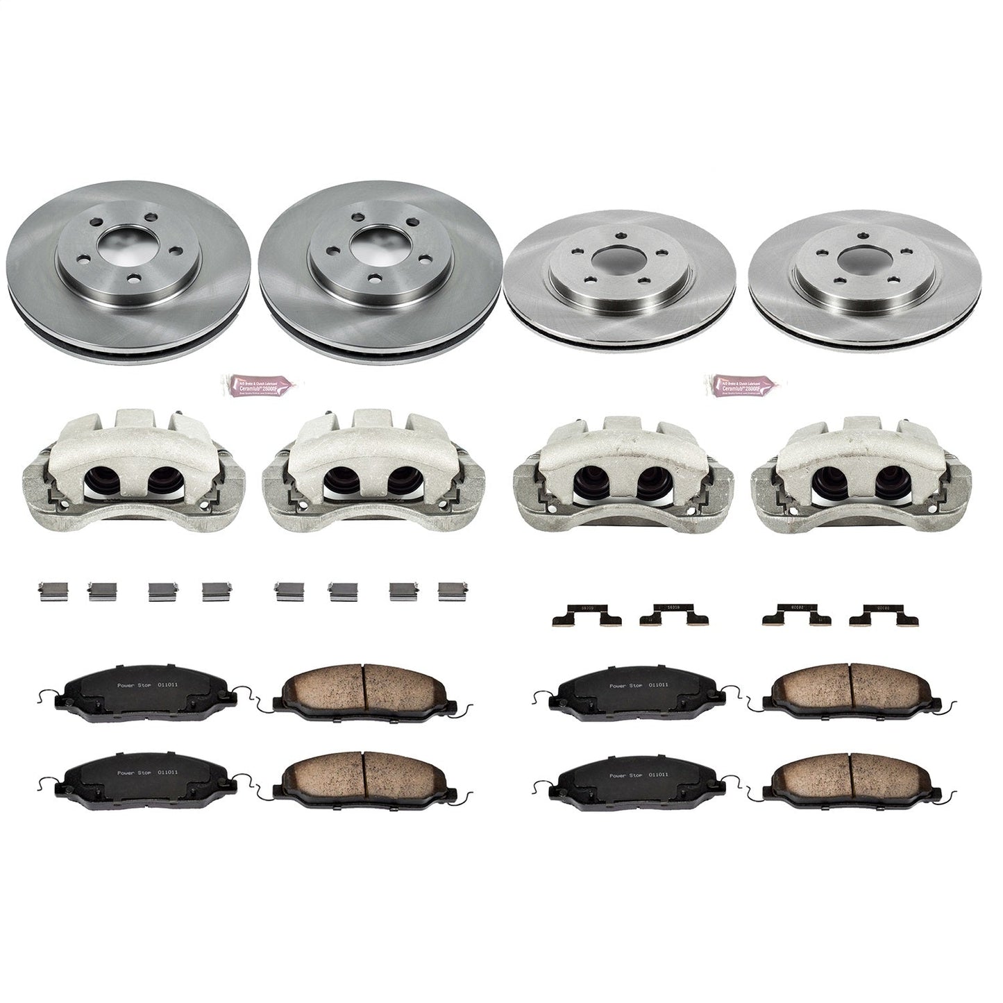 PowerStop Front & Rear Autospecialty Brake Kit with Calipers | 2005–2010 Ford Mustang (KCOE1383)