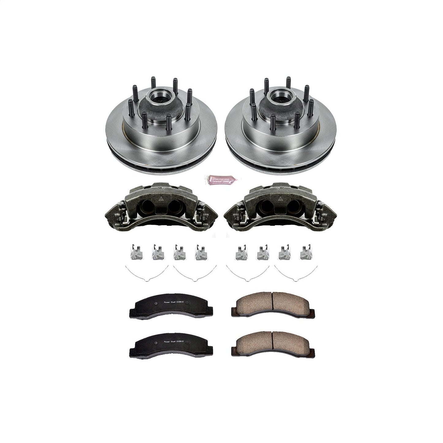 PowerStop Front Autospecialty Kit with Calipers | 2003–2004 Ford F-350 Super Duty (KCOE1392)