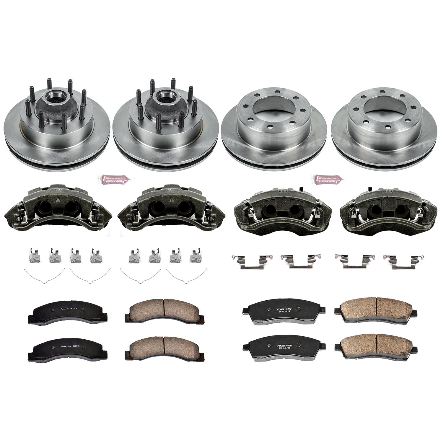 PowerStop Front & Rear Autospecialty Kit with Calipers | 2003–2005 Ford Excursion (KCOE1393)