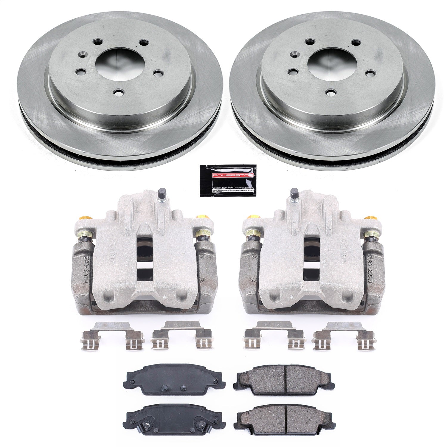 PowerStop Rear Brake Kit with Calipers | 2003–2007 Cadillac CTS (KCOE1425)