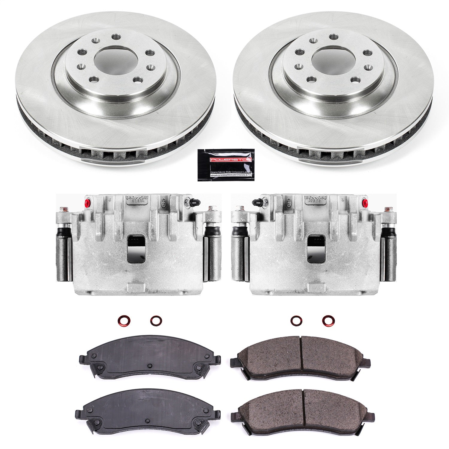 PowerStop Front Autospecialty Kit with Calipers | 2004–2005 Pontiac Bonneville (KCOE1429)